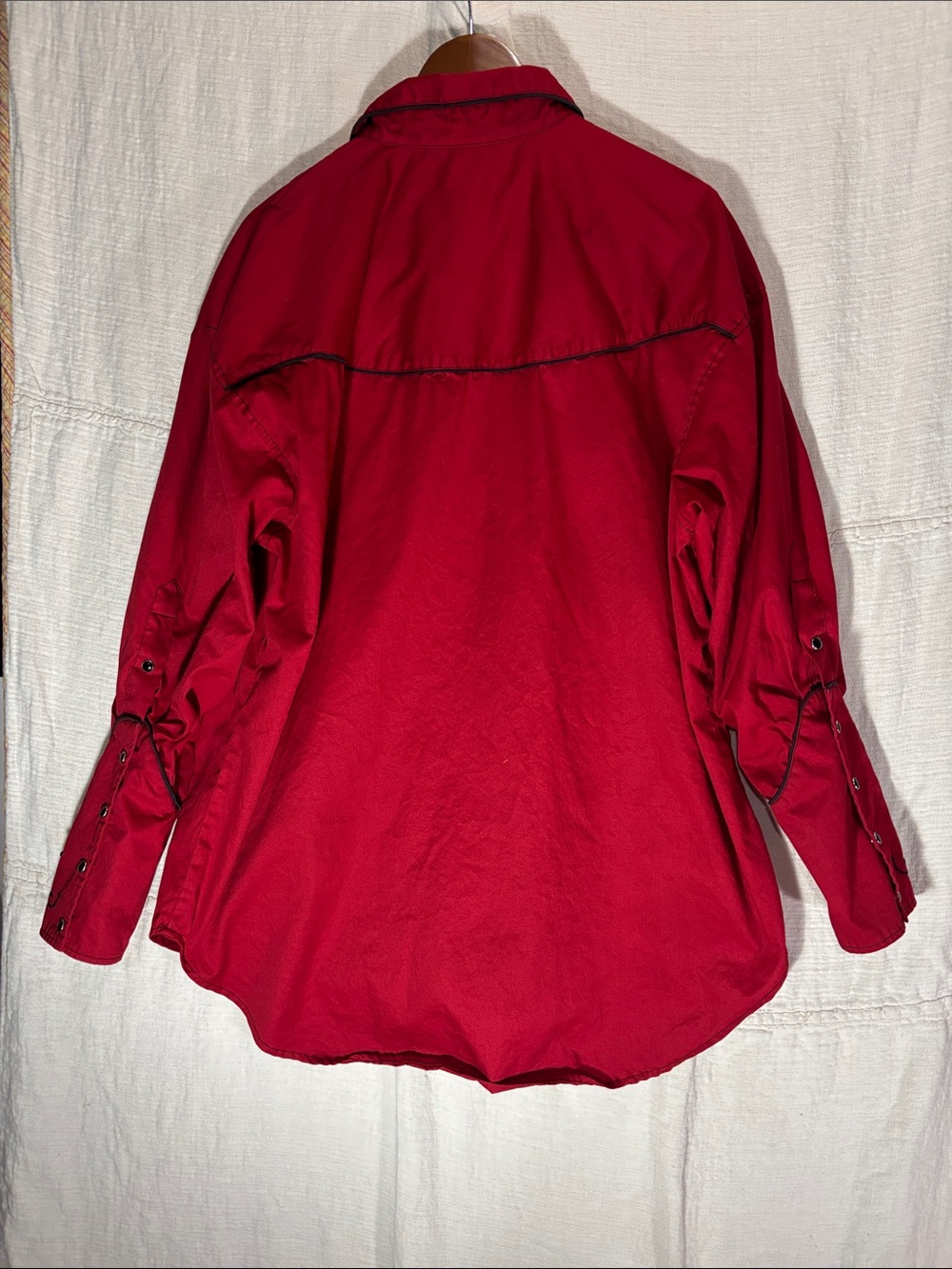 VTG Alan Jackson Collection Red Western Pearl Snap Shirt Rose Embroidered XL EUC - Picture 10 of 10